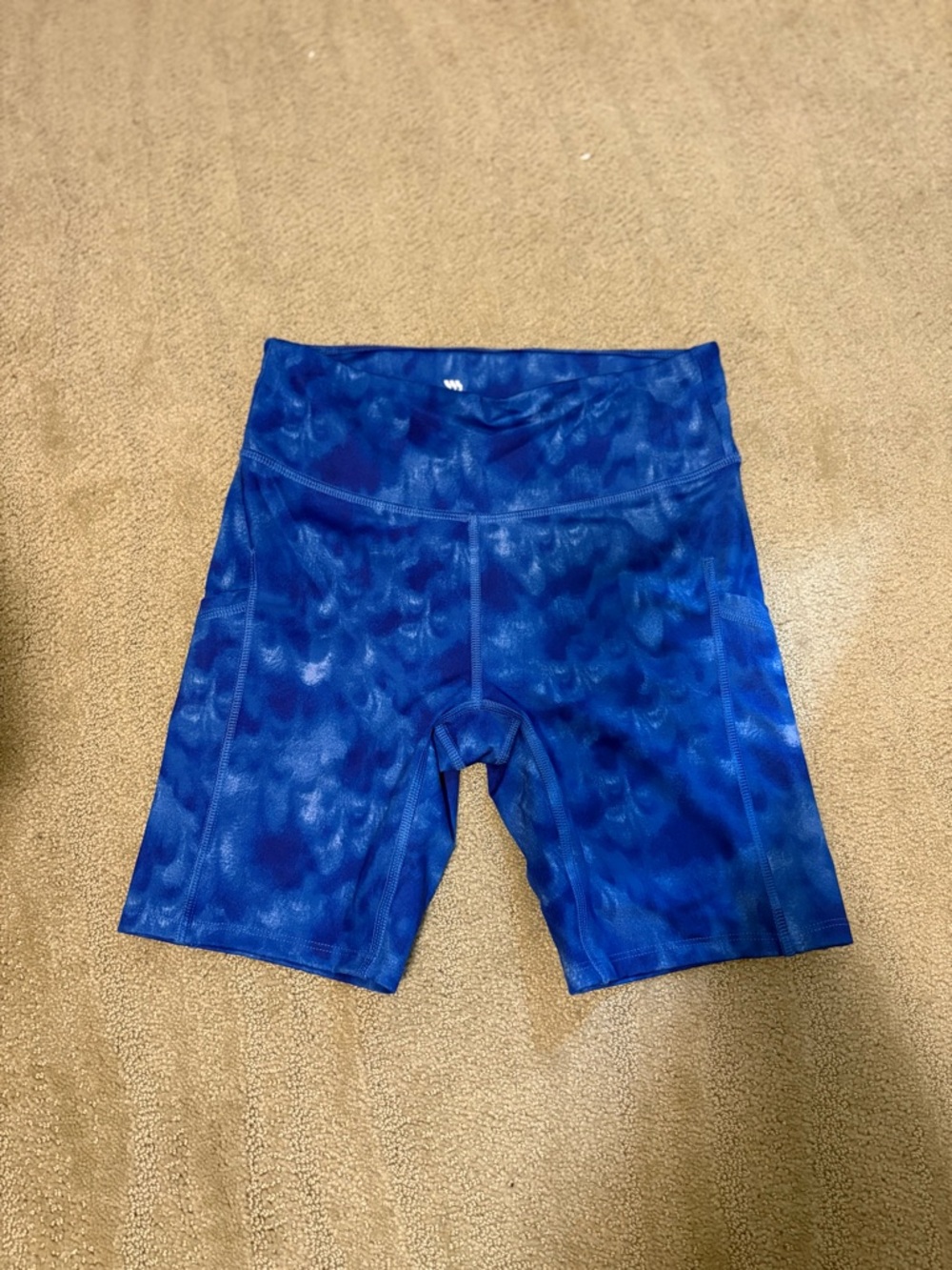 Blue Tie-Dye Bike Shorts